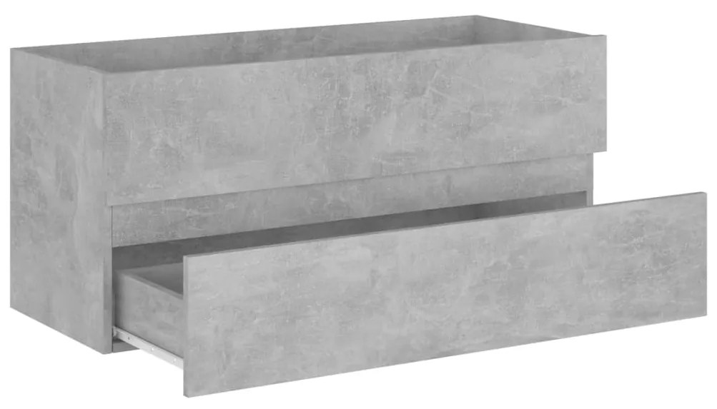 Ντουλάπι Νιπτήρα Γκρι Σκυροδέματος 100x38,5x45 εκ. Επεξ. Ξύλο 804768