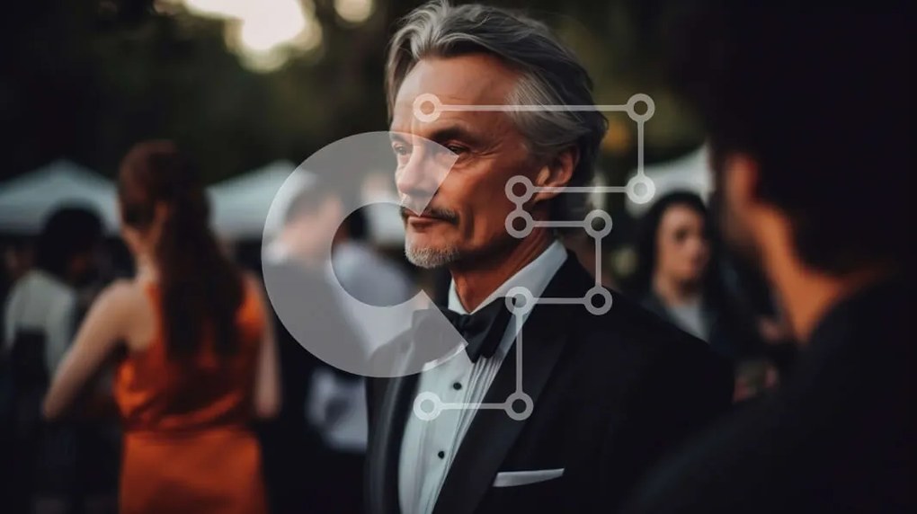 Intra Συλλεκτικό Ξύλινο Παζλ Plywood  4mm - Deep in Thought: Man in Tuxedo σε επίσημη εκδήλωση Σε Ξύλινο Κουτί - Διαστάσεις Puzzle: 10x10 cm – 25 κομμάτια