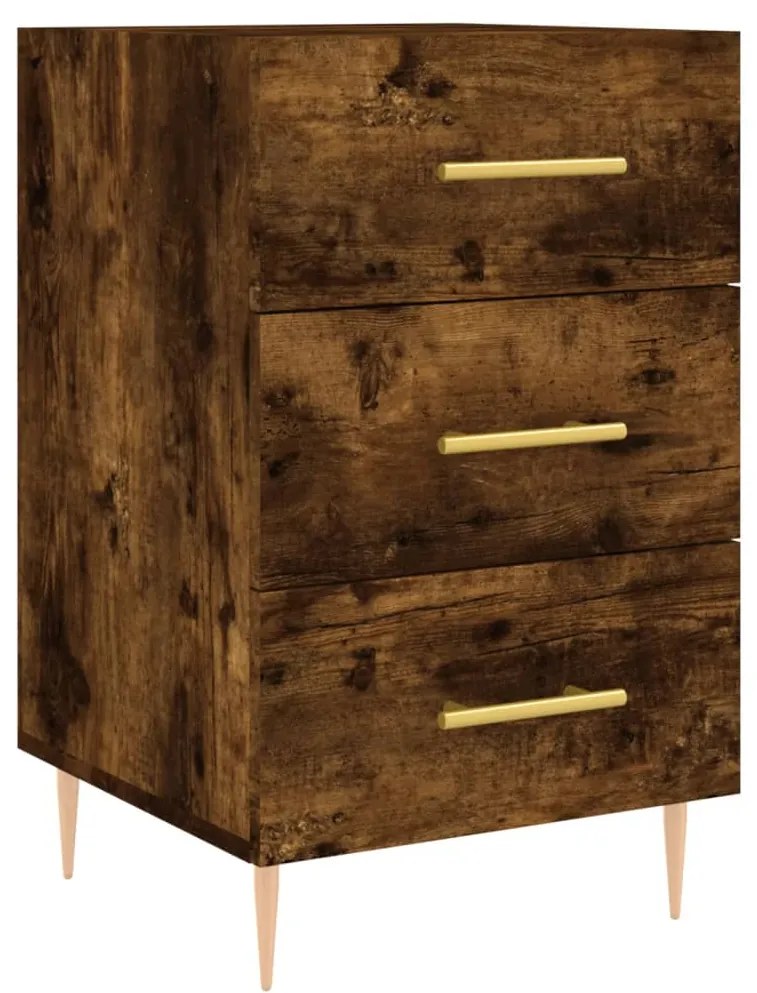 vidaXL Κομοδίνο Καπνιστή Δρυς 40 x 40 x 66 εκ. από Επεξεργασμένο Ξύλο