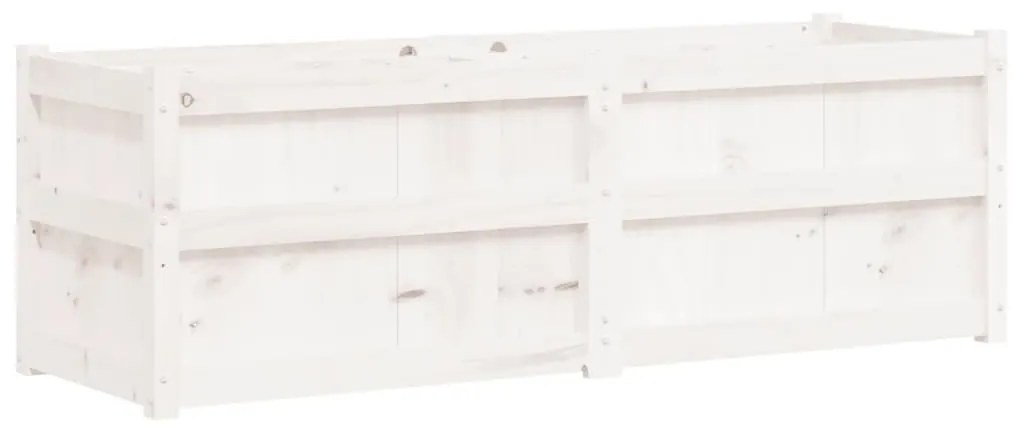 vidaXL Ζαρντινιέρα Λευκή 150 x 50 x 50 εκ. από Μασίφ Ξύλο Πεύκου