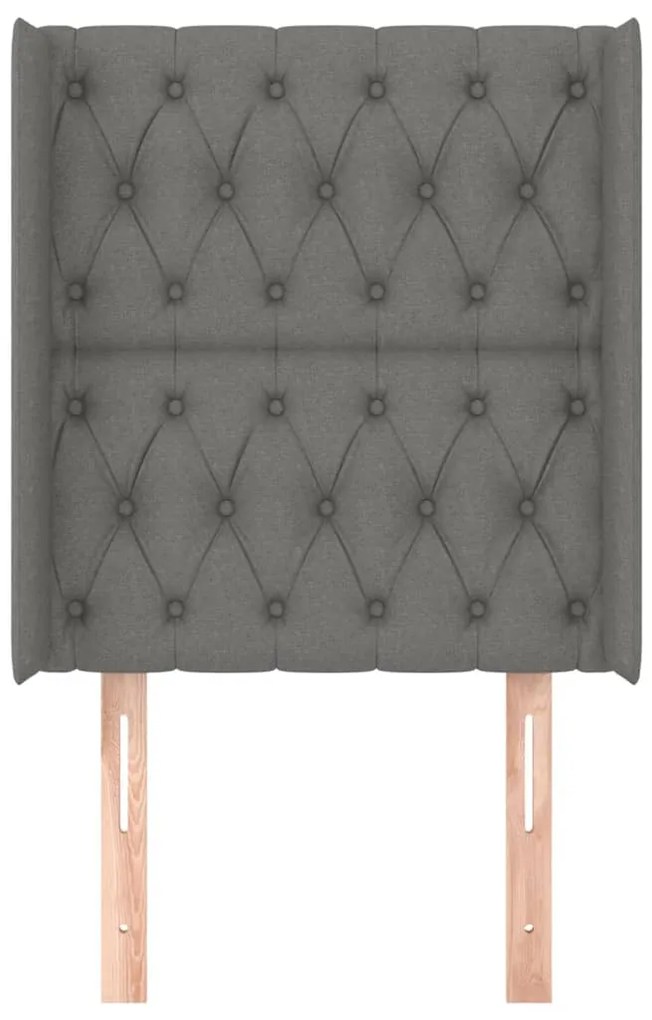 vidaXL Κεφαλάρι με Πτερύγια Σκούρο Γκρι 83x16x118/128 εκ. Υφασμάτινο