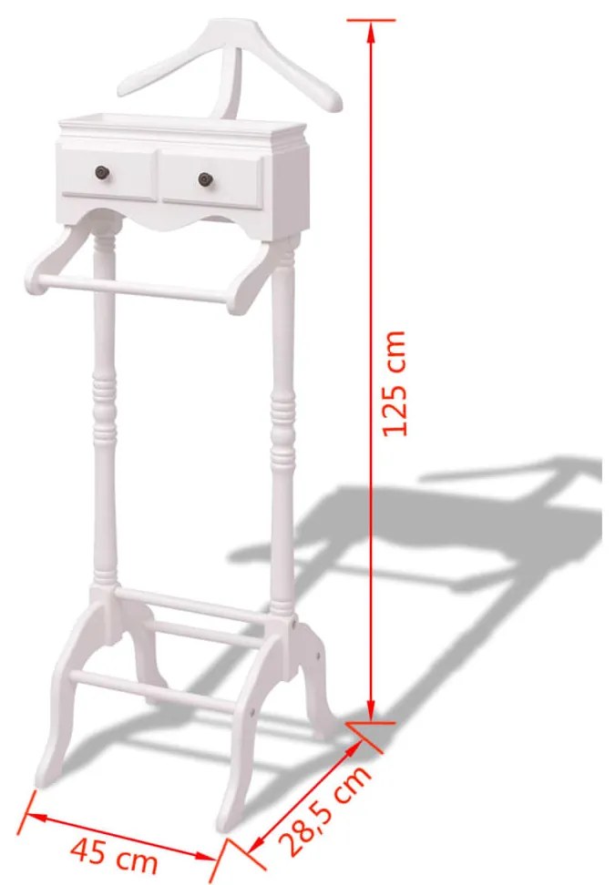 vidaXL Σταντ Ρούχων με Ντουλάπι Λευκό Ξύλινο