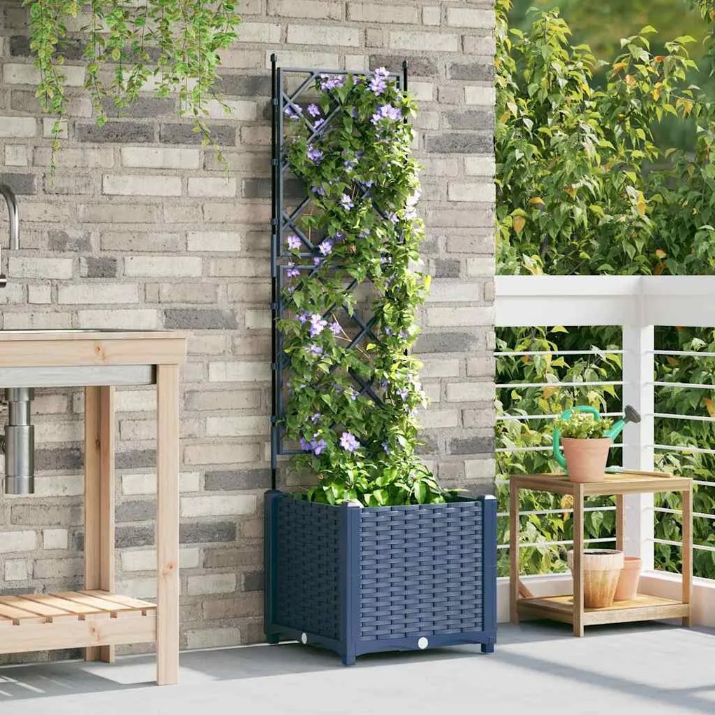 vidaXL Κηποτινάκι με Τρέλα Γκρι 40 x 40 x 143 εκ. PP