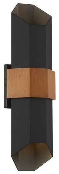 Απλίκα Φωτιστικό Τοίχου 2xLED 9,5W Μαύρο ΙΡ44 Up-Down 52cm Chasm QZ-CHASM-L-BKW Elstead Lighting-QZ-CHASM-L-BKW-Μαύρο QZ-CHASM-L-BKW
