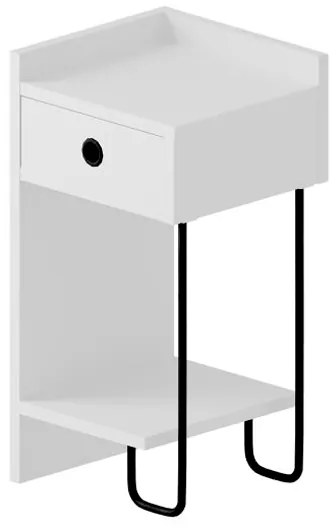 Κομοδίνο Sirius Megapap αριστερό χρώμα λευκό 32x30x61εκ.