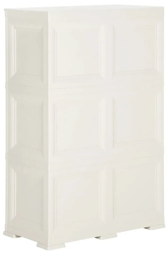 vidaXL Πλαστικό Ντουλάπι Angora Λευκό 79 x 43 x 125εκ. με Σχέδιο Ξύλου