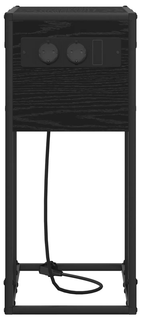 vidaXL Κομοδίνο Μαύρη δρυς 41.5 x 26 x 60.5 εκ Επεξεργασμένο ξύλο