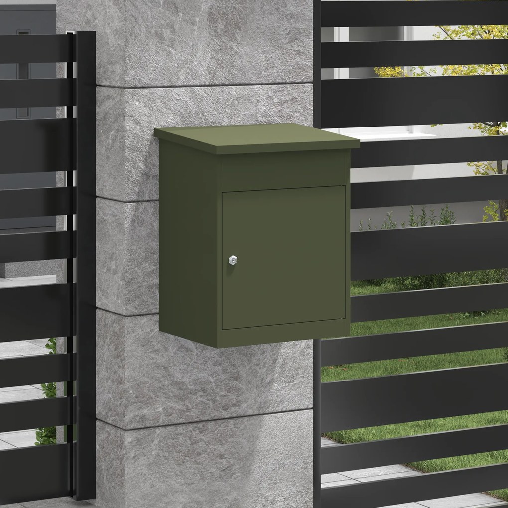vidaXL Θυρίδα Πακέτων Λαδί 44 x 35 x 59 εκατοστά Ατσάλι