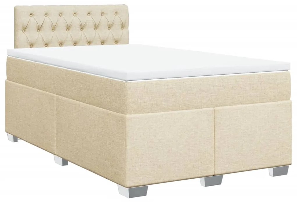 ΚΡΕΒΑΤΙ BOXSPRING ΜΕ ΣΤΡΩΜΑ ΚΡΕΜ 120X190 ΕΚ. ΥΦΑΣΜΑΤΙΝΟ 3285839