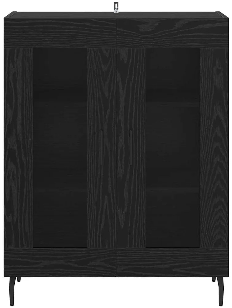 vidaXL Πλαϊνό γραφείο Μαύρη Οξυά 69,5 x 34 x 90 εκ. Επεξεργασμένο ξύλο