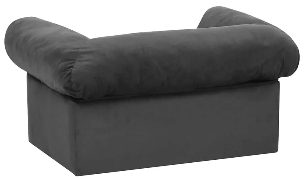 vidaXL Καναπές Σκύλου με Συρτάρι Σκούρο Γκρι 75 x 50 x 38 εκ. Βελουτέ