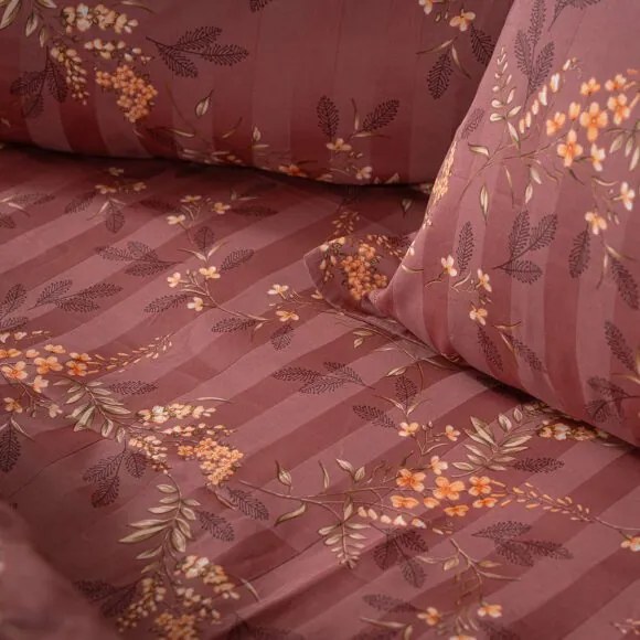 Beauty Home Σετ παπλωματοθήκη υπέρδιπλη Art 12216 Indra 100% Βαμβακοσατέν 300tc 230x250 Σάπιο μήλο