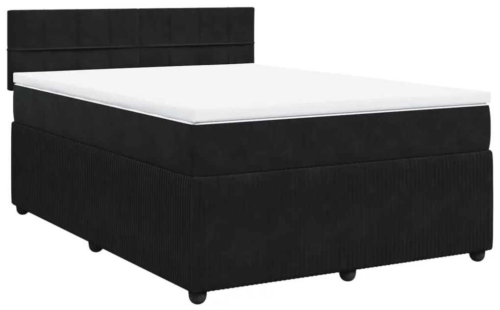 ΚΡΕΒΑΤΙ BOXSPRING ΜΕ ΣΤΡΩΜΑ ΜΑΥΡΟ 140X200 ΕΚ. ΒΕΛΟΥΔΙΝΟ 3287760