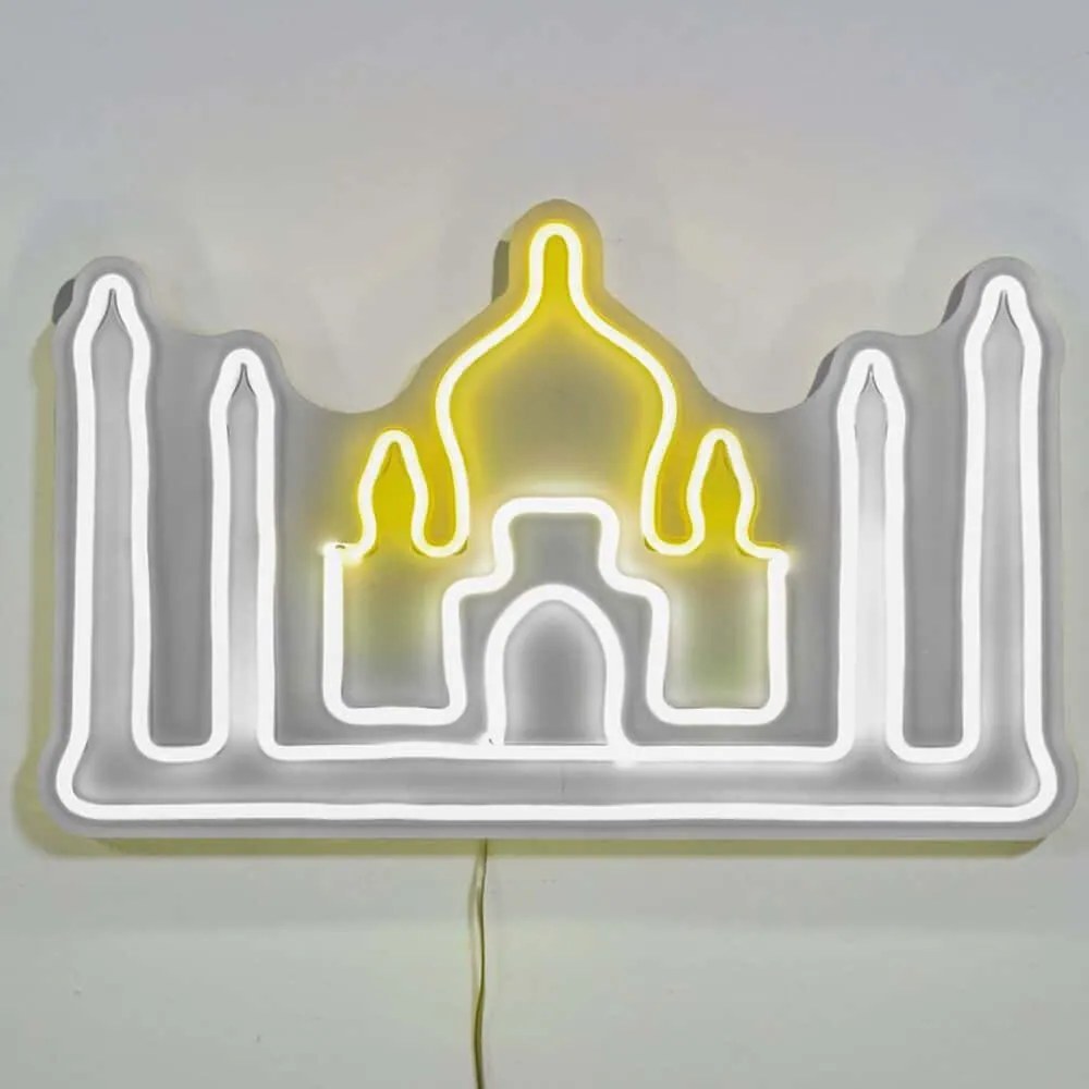 Διακοσμητικό Φωτιστικό Τοίχου Taj Mahal 395NGR2555 44x30cm Led 36W White-Yellow Wallity