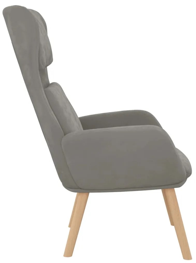 vidaXL Πολυθρόνα Relax Ανοιχτό Γκρι Βελούδινη