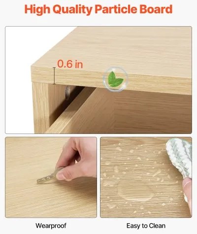 VEVOR 6 Drawer Dresser Wooden Chest of Drawers with Sliding with Anti-tip Device