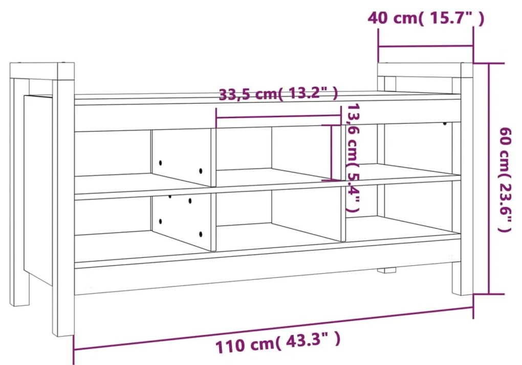 ΠΑΓΚΑΚΙ ΧΟΛ ΜΑΥΡΟ 110X40X60 ΕΚ. ΑΠΟ ΜΑΣΙΦ ΞΥΛΟ ΠΕΥΚΟΥ 821793