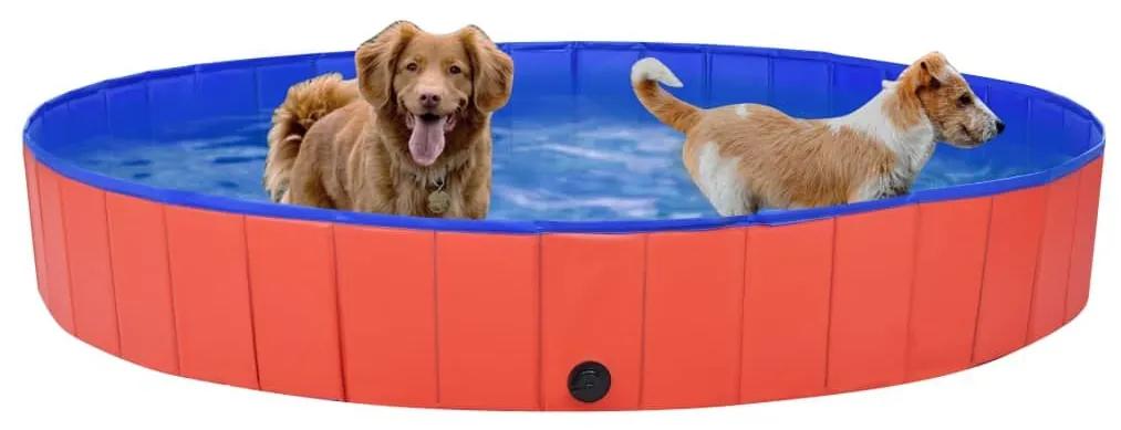 Πισίνα για Σκύλους Πτυσσόμενη Κόκκινη 200 x 30 εκ. από PVC