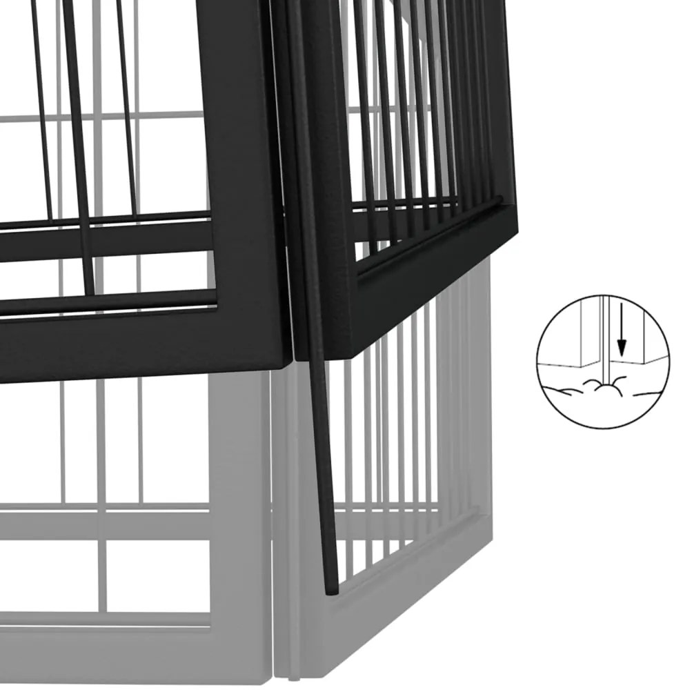 vidaXL Κλουβί Σκύλου 40 Πάνελ Μαύρο 50x100 εκ. Ατσάλι με Βαφή Πούδρας