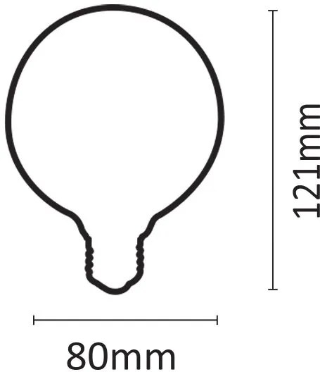 Λαμπτήρας LED Filament InLight E27 G80 8W 2700K