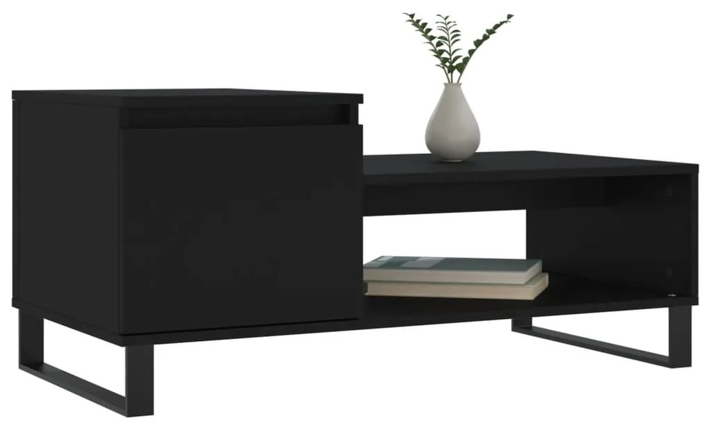 vidaXL Τραπεζάκι Σαλονιού Μαύρο 100x50x45 εκ. Επεξεργασμένο Ξύλο
