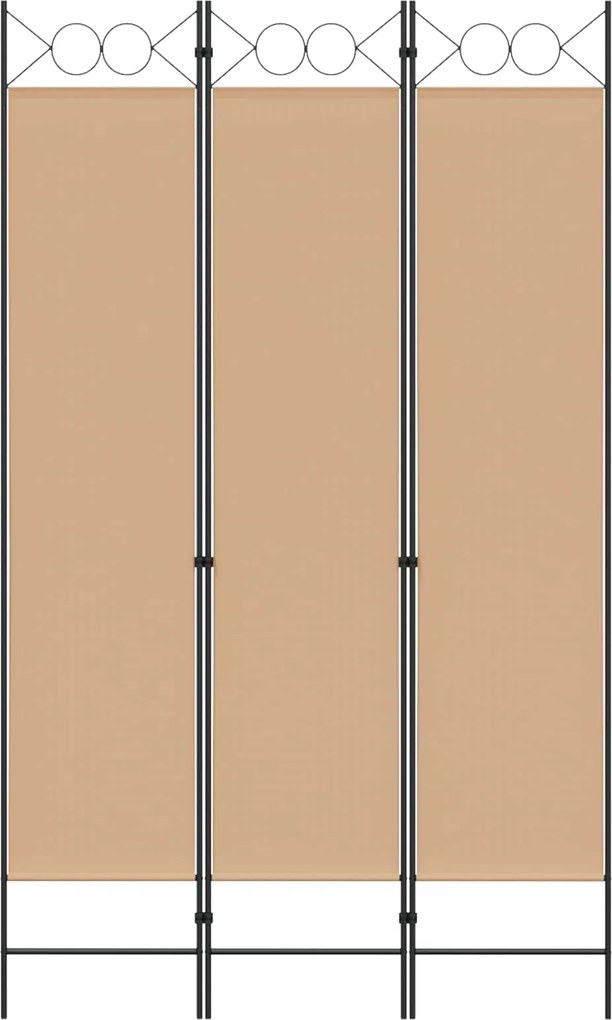 vidaXL 3-Panel Room Divider Μπεζ 120 x 200 cm Ύφασμα