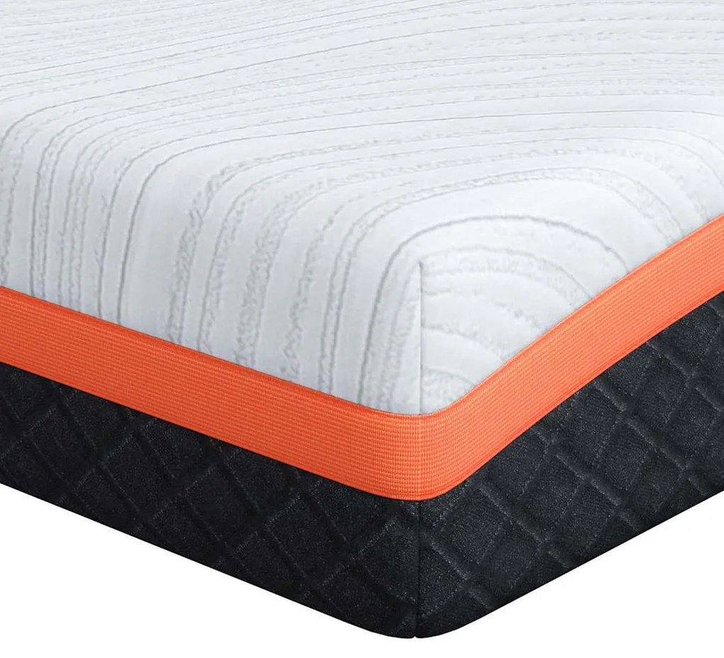 vidaXL Στρώμα Λευκό και Μαύρο 140 x 190 cm Αφρός Εμποτισμένος με Gel