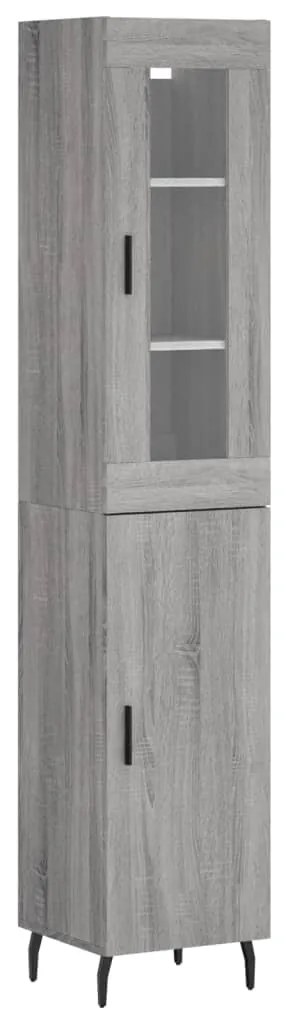 vidaXL Μπουφές Sonoma Γκρι 34,5 x 34 x 180 εκ. από Επεξεργασμένο Ξύλο