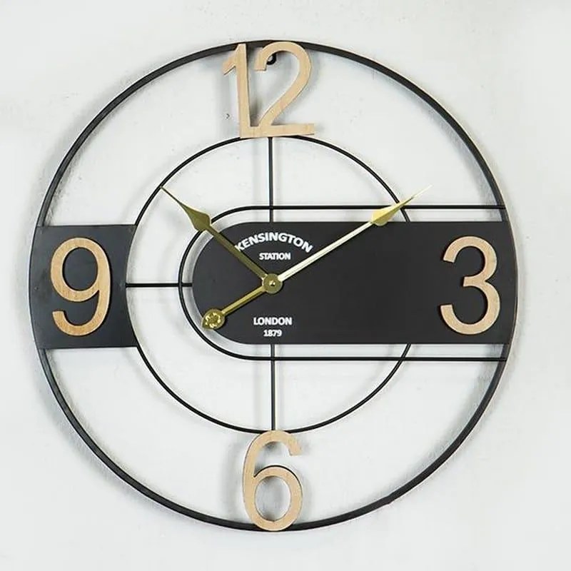 Ρολόι Τοίχου 753-10037 60x4.5x60cm Black-Gold Estheti Home Μέταλλο