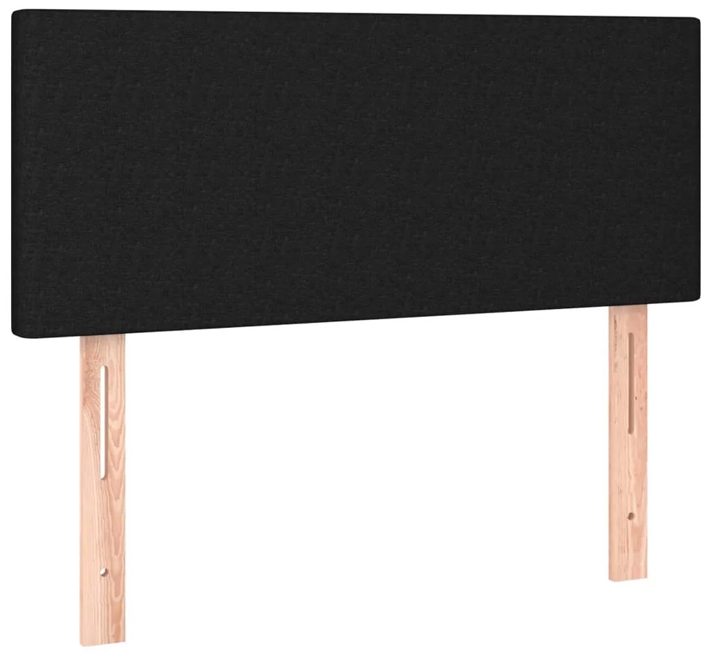 vidaXL Κρεβάτι Boxspring με Στρώμα &amp; LED Μαύρο 100x200 εκ. Υφασμάτινο