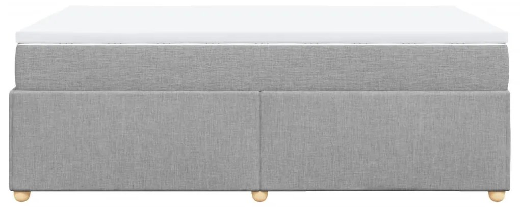 Κρεβάτι Boxspring με Στρώμα Ανοιχτό Γκρι 120x200 εκ. Υφασμάτινο - Γκρι