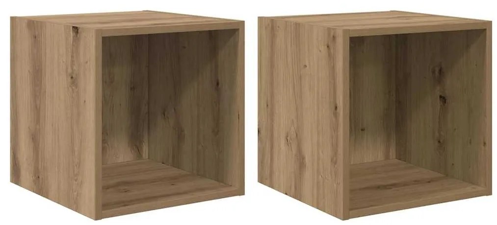 vidaXL Ντουλάπα Τοίχου με ράφι 2 pcs artisan δρυς 37 x 37 x 37 εκ