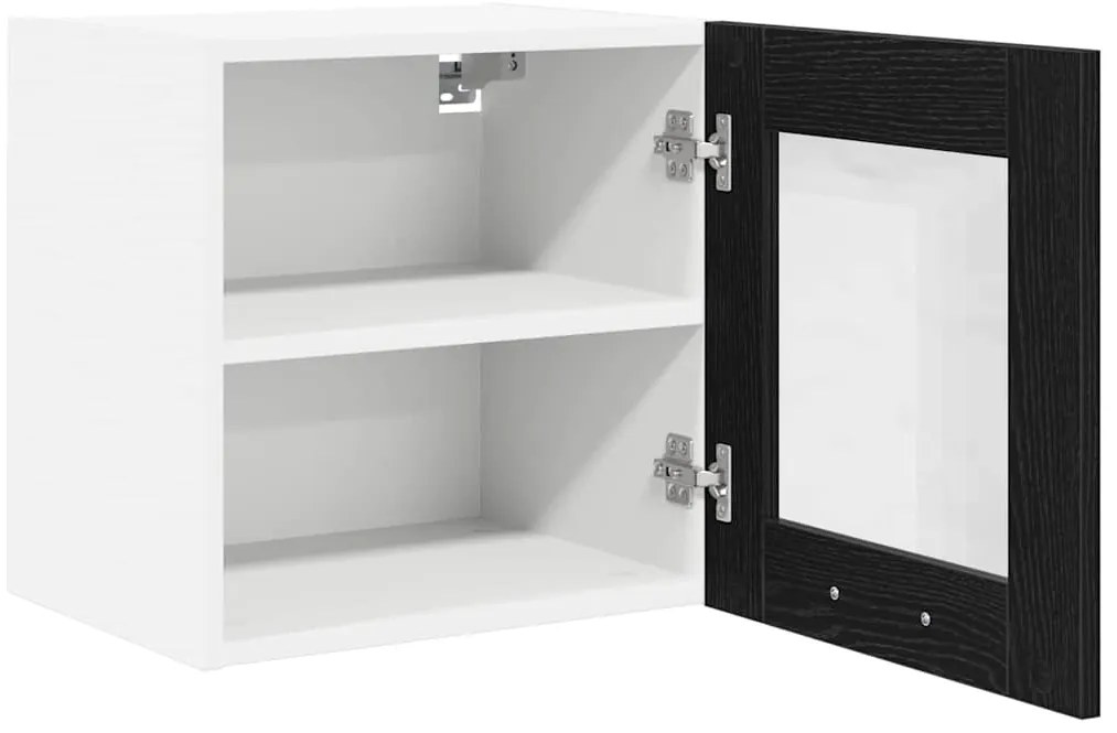 vidaXL Κρεμαστό ντουλάπι με πόρτα 2 pcs Μαύρη Οξυά 40 x 31 x 40 εκ.