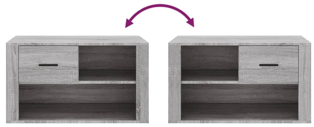 vidaXL Παπουτσοθήκη Γκρι Sonoma 80x35x45 εκ. από Επεξεργασμένο Ξύλο