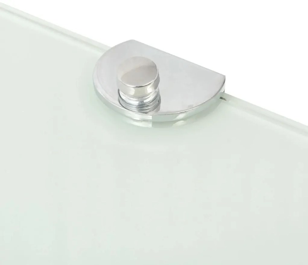 vidaXL Ράφια Γωνία 2 τεμ Λευκά 35x35 εκ Γυάλινα + Στηρίγματα Χρωμίου