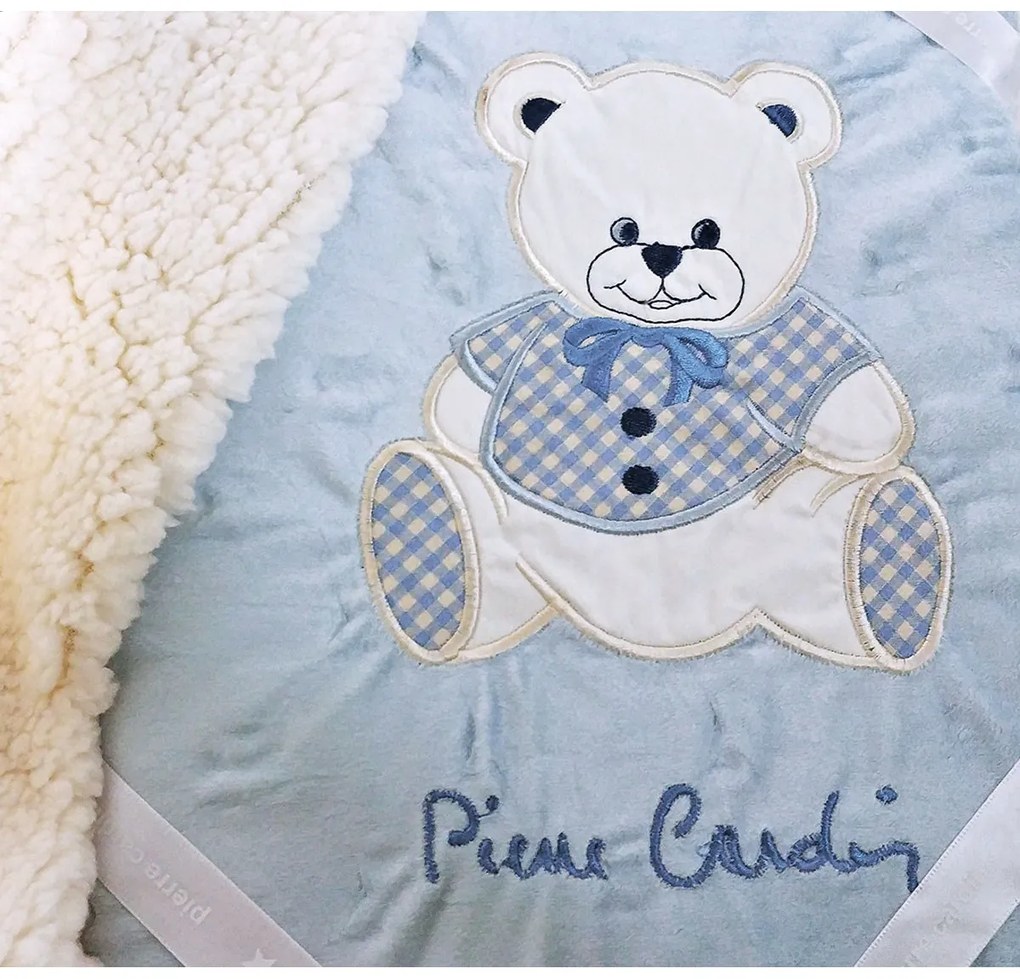 ΚΟΥΒΕΡΤΑ FLEECE/SHERPA ΑΓΚΑΛΙΑΣ 80X110 PIERRE CARDIN TEDDY BLUE
