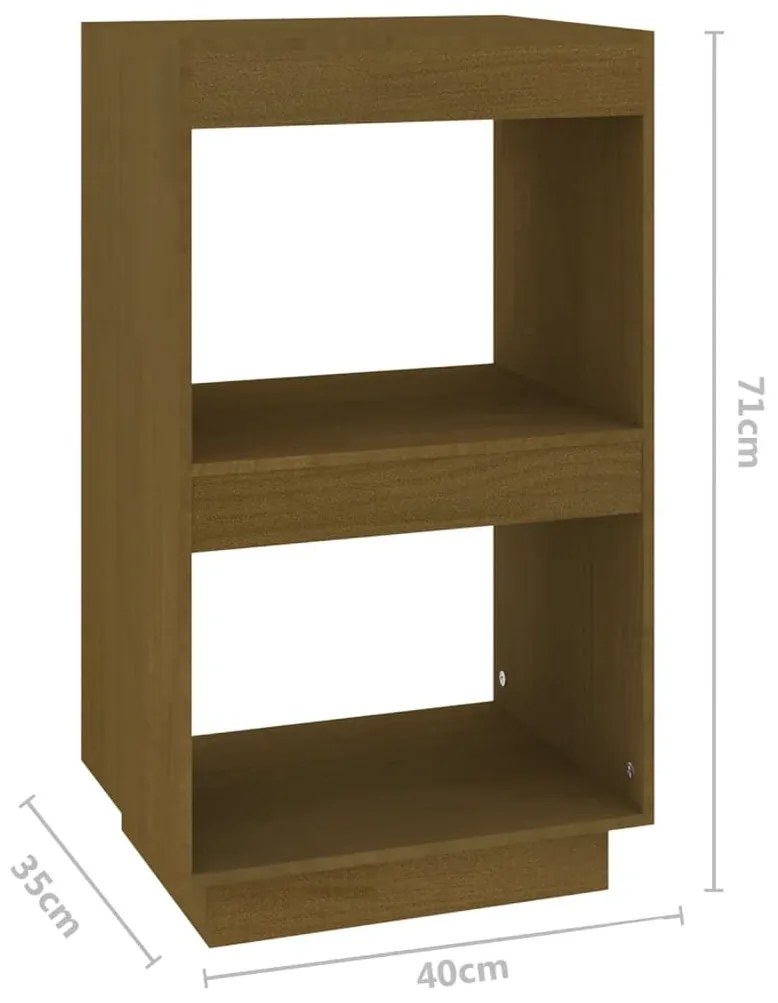 Βιβλιοθήκη Μελί 40 x 35 x 71 εκ. από Μασίφ Ξύλο Πεύκου - Καφέ