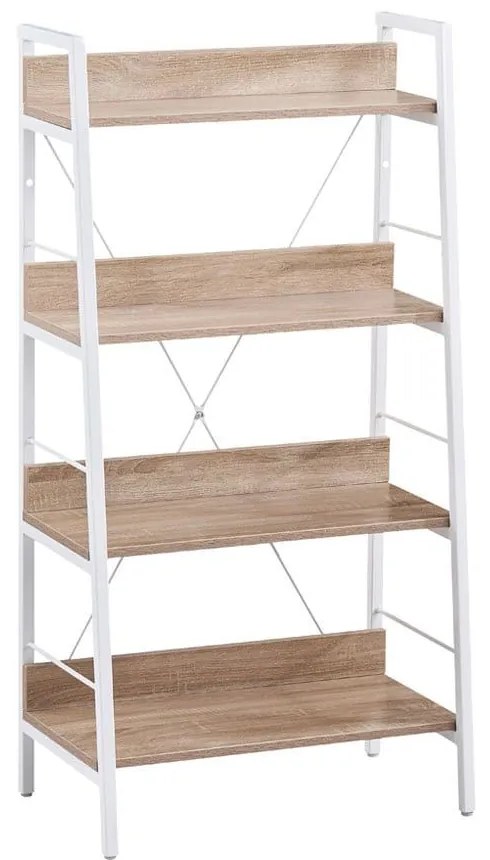 Βιβλιοθήκη One Step Up 28-0221 Με 4 Ράφια 60x35xH117cm Sonoma - White Μελαμίνη,Μέταλλο