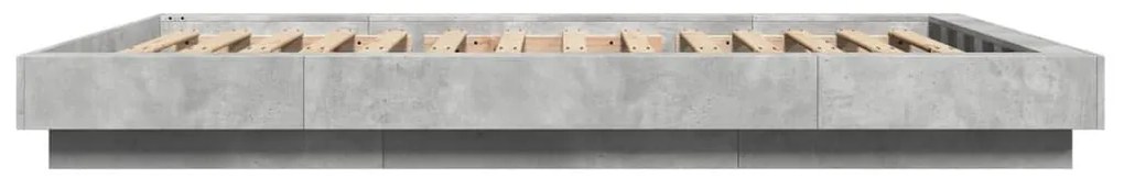 vidaXL Πλαίσιο Κρεβατιού Γκρι Σκυροδέματος 120x190 εκ. Επεξεργ. Ξύλο