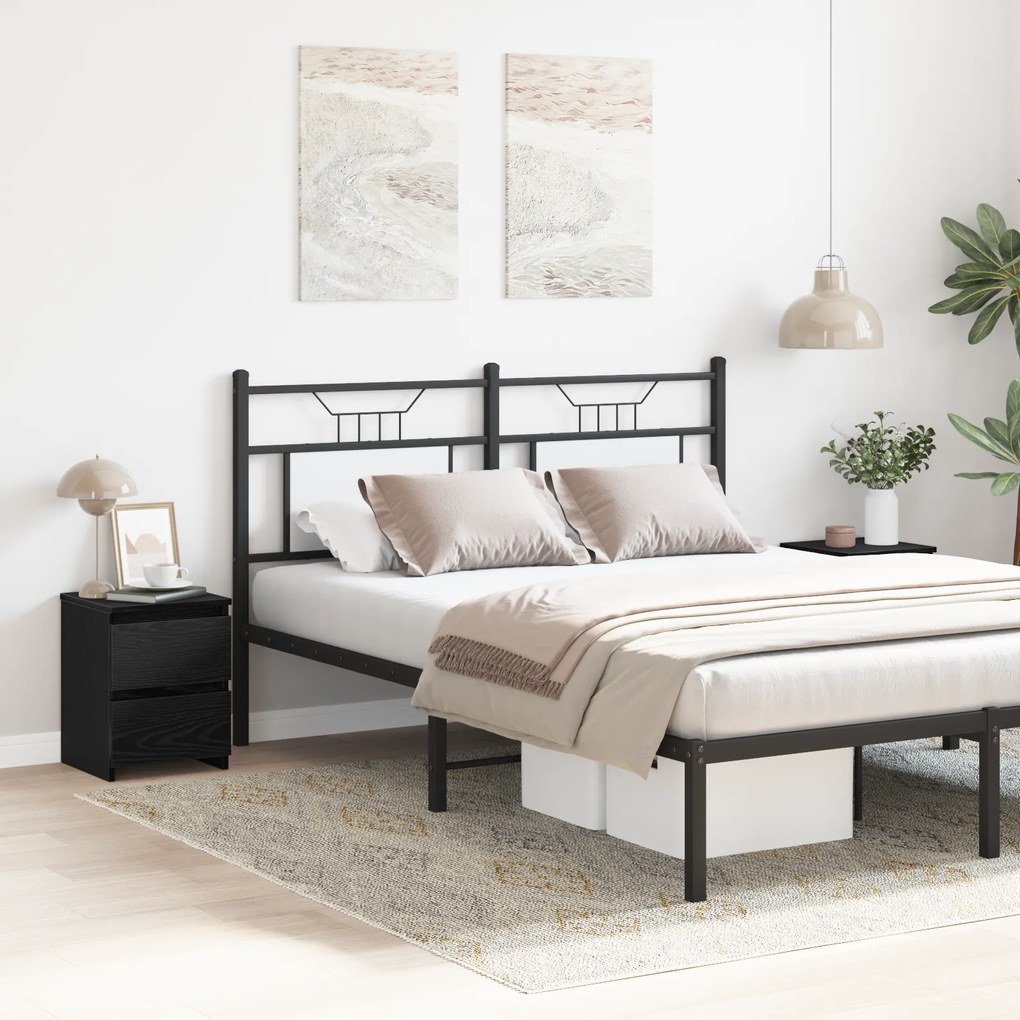 vidaXL Κομοδίνα με Συρτάρια 2 τεμ Μαύρη Δρυς 30x30x40 εκ