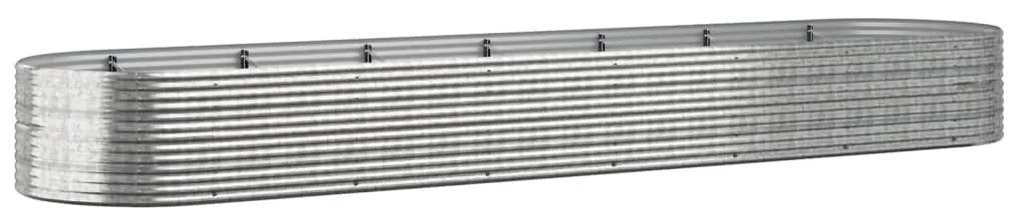 vidaXL Ζαρντινιέρα Ασημί 586x140x68 εκ. Ατσάλι με Ηλεκτρ. Βαφή Πούδρας
