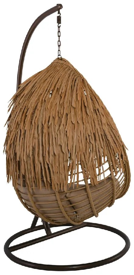 SALSA TROPIC ΚΡΕΜΑΣΤΗ ΠΟΛΥΘΡΟΝΑ, WICKER ΦΥΣΙΚΟ, ΜΕΤΑΛΛΟ BROWN, ΜΑΞΙΛΑΡΙ ΜΠΕΖ