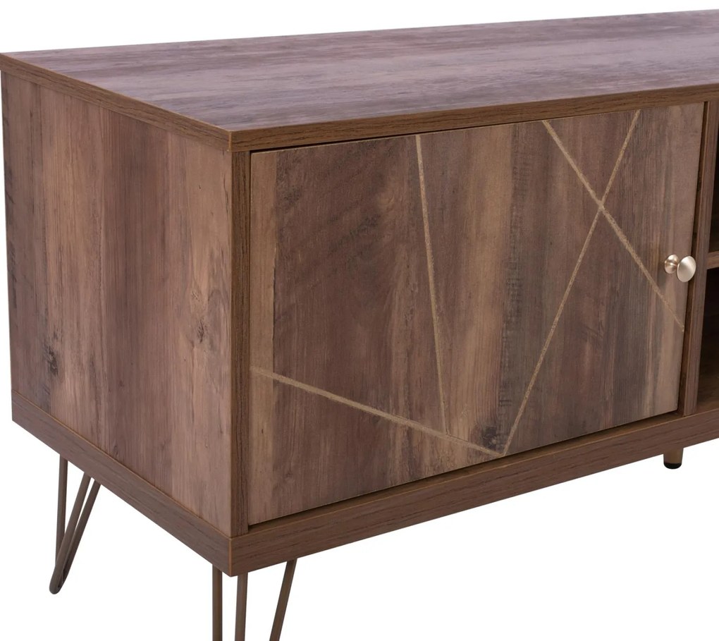 Έπιπλο Τηλεόρασης KAITLYN Καρυδί - Χρυσό 150x39,5x51,5Yεκ. 150x39.5x51.5 εκ.