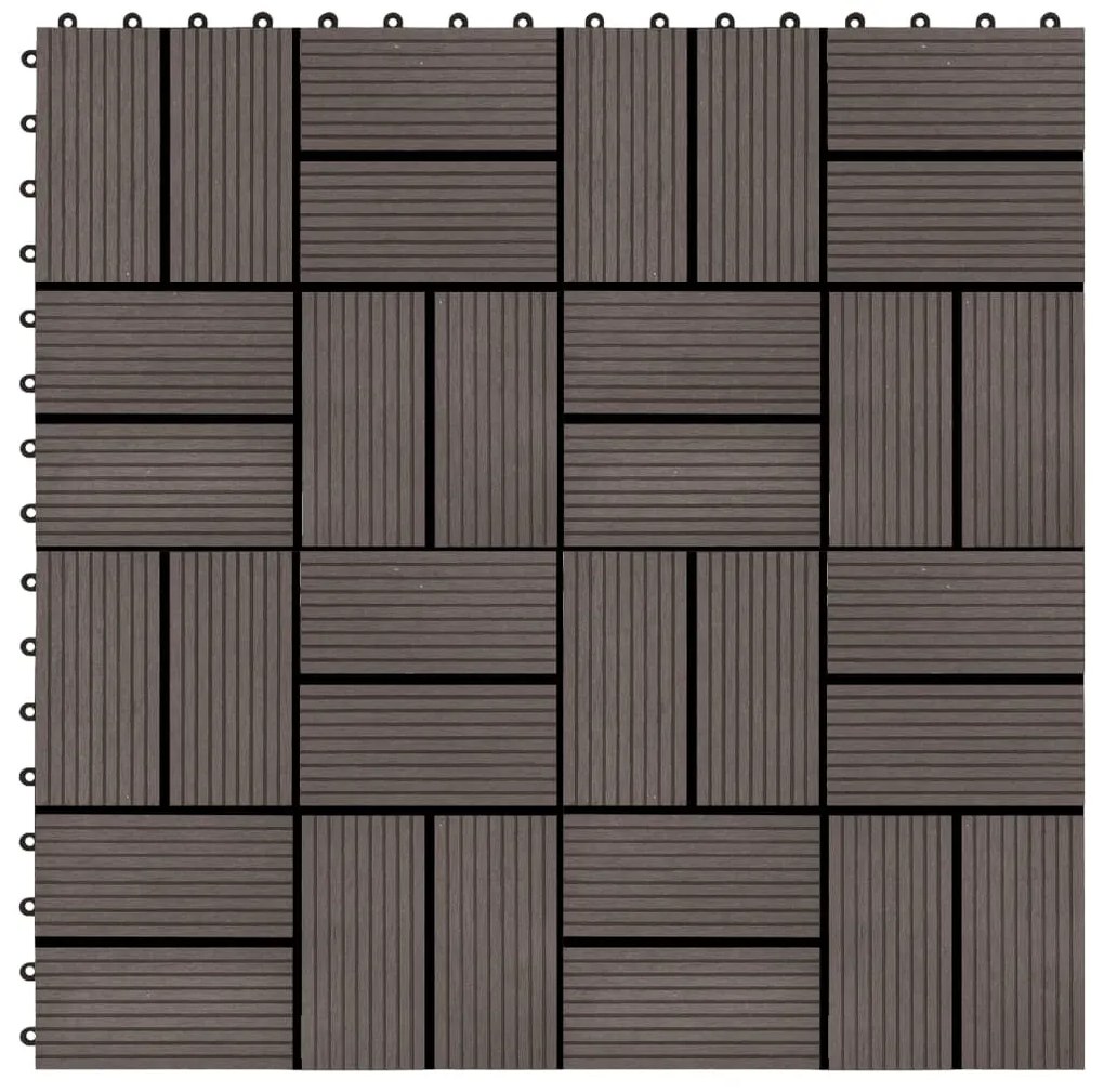 vidaXL Πλακάκια Deck 22 τεμ. Σκούρο Καφέ 30 x 30 εκ. 2 μ² από WPC