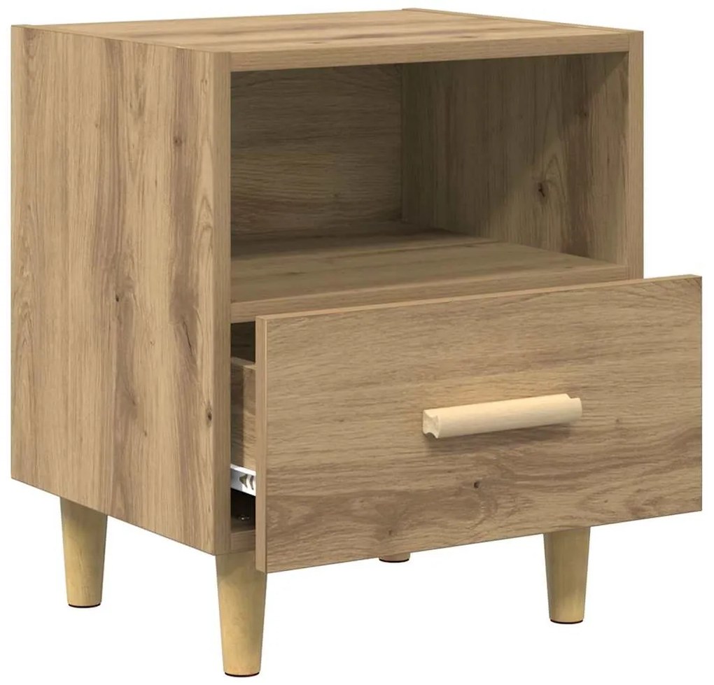 vidaXL Κομοδίνο με συρτάρι 2 pcs artisan δρυς 40 x 35 x 47.5 εκ