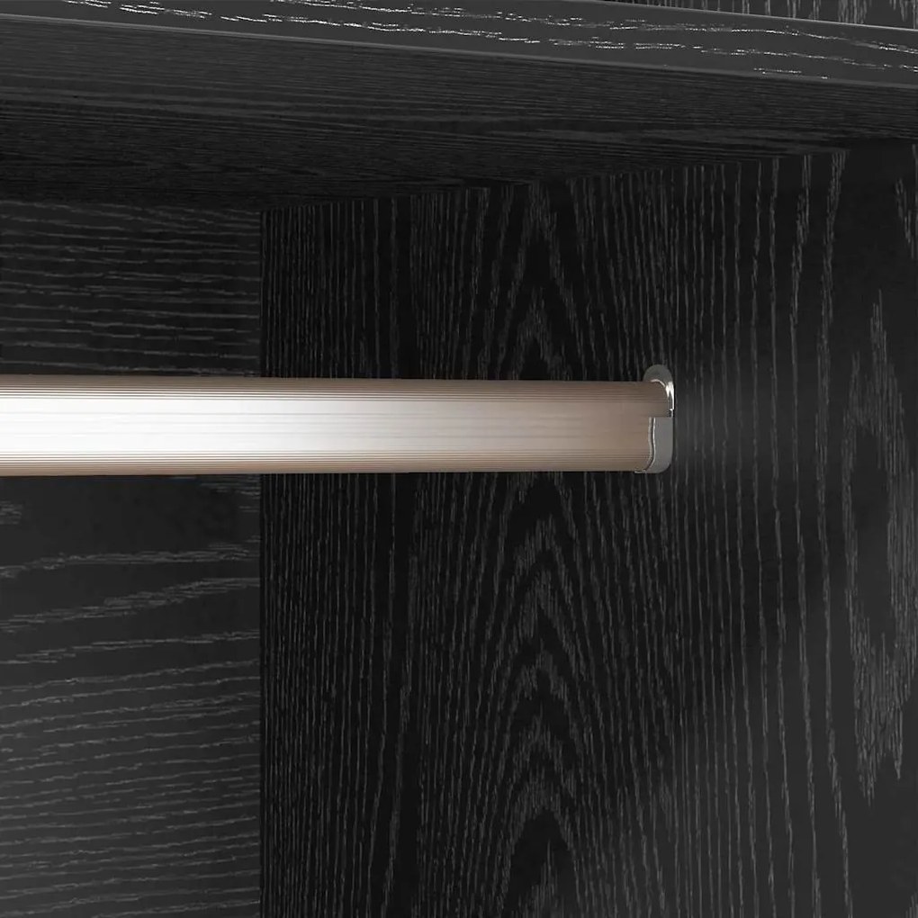 vidaXL Ντουλάπι με ράφι Μαύρη Οξυά 50 x 50 x 200 cm Επεξεργασμένο ξύλο