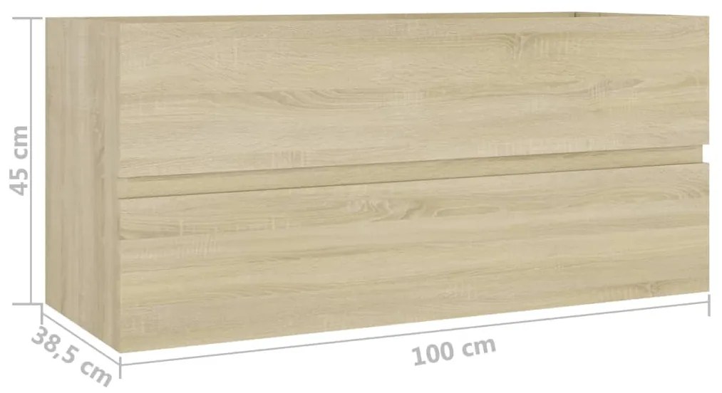 vidaXL Ντουλάπι Νιπτήρα Sonoma Δρυς 100x38,5x45 εκ. από Επεξ. Ξύλο