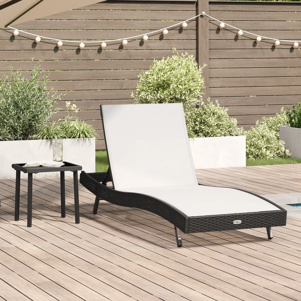vidaXL Ξαπλώστρα 2 pcs Μαύρο, Λευκό 40 x 40 x 40.5 εκ Πολυ ράταν