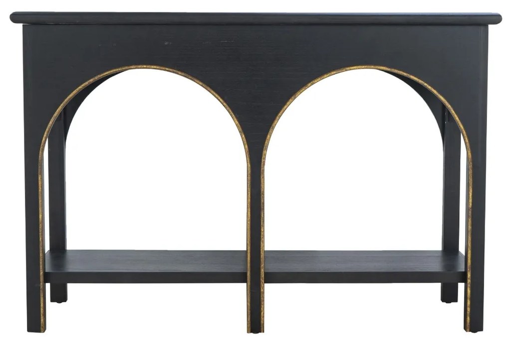 Artekko Console Κονσόλα Ξύλο MDF Μαύρο Χρυσό (120x40x81)cm Artekko 86707