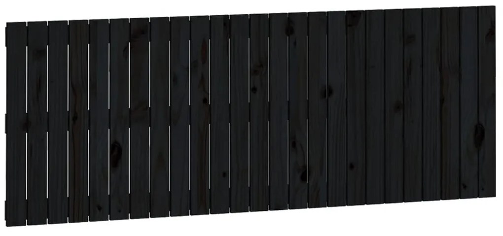 vidaXL Κεφαλάρι Τοίχου Μαύρο 159,5x3x60 εκ. από Μασίφ Ξύλο Πεύκου